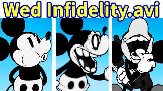 Friday Night Funkin VS Mickey Mouseavi Wednesday Infidelity FULL WEEK  Cutscene FNF ModHARD [upl. by Cristen106]