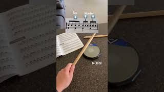 Using tap strokes for slower 8th note singles and Moeller whip to access unbroken triplet groupings [upl. by Fredi]