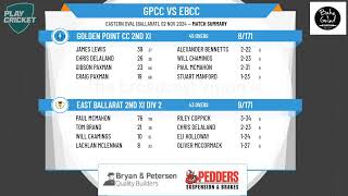 Golden Point CC 2nd XI v East Ballarat 2nd XI Div 2 [upl. by Akcirred939]