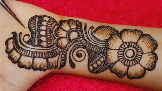 front hand mehndi design simple arabic  very easy and beautiful mehndi design  mehandi [upl. by Eveleen]