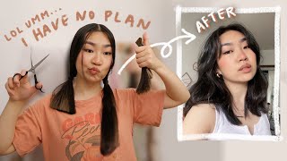 Cutting My Hair at Midnight Impulsively birthday glow up  JENerationDIY [upl. by Hebel]