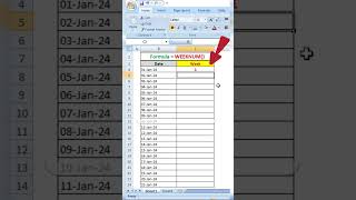 Weeknum Formula in Excel  Find Week Number from Date  excel excelformula shorts [upl. by Halie]