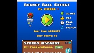 BOUNCY BALL EXPERT INSANE DEMON Geometry Dash [upl. by Aiyekal]