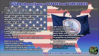 Virginia State Pop Song SWEET VIRGINIA BREEZE with music vocal and lyrics [upl. by Enaxor]