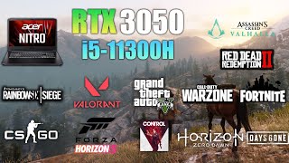 RTX 3050 i5 11300H  Test in 12 Games  Acer Nitro 5 [upl. by Ebenezer]