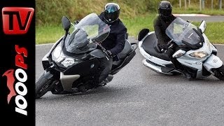 Suzuki Burgman 650 vs BMW C 650 GT  Scooter Battle [upl. by Desmund]