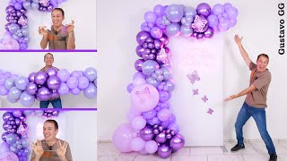 COMO HACER UN ARCO DE GLOBOS 😊👍 decoración con globos para cumpleaños ✨ Gustavo gg [upl. by Crisey]