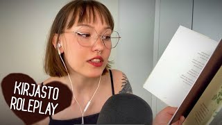 ASMR SUOMI  kirjasto roleplay 📖 Naputtelua kuiskailua sivujen kääntelyä 💛 library roleplay [upl. by Hortensa]