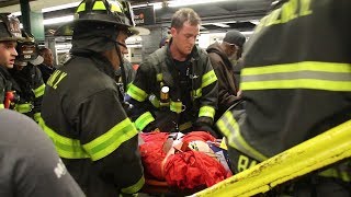 FDNY Rescue of Man Under Train  HoytSchermerhorn Brooklyn [upl. by Narual683]