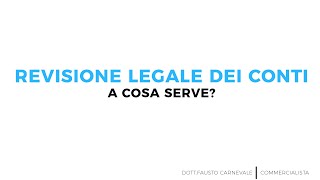 Revisione legale dei conti  A cosa serve [upl. by Aip141]