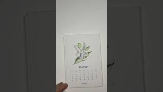 diy monthly flower calendar botanical flower watercolor [upl. by Gwennie]