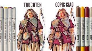 Touchten markers vs copic ciaos [upl. by Nywde]