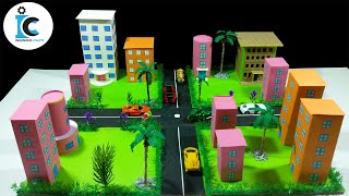 DIY Miniature Modern City With Origami PaperMini Eco City [upl. by Susann]