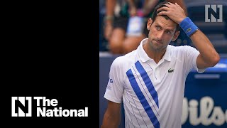 Novak Djokovic disqualified from US Open after hitting line judge with ball [upl. by Adnocahs]