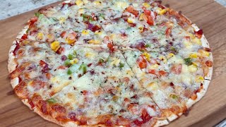 Tortilla Pizza Recipe • How To Make Pizza On Tortilla Wrap • Tortilla Wrap Pizza • Pizza Tortilla [upl. by Twyla434]