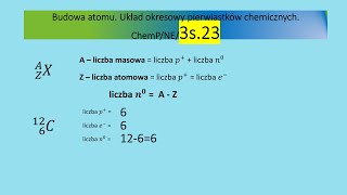 3str23 Opisz budowę atomu węgla korzystając z zapisu 12 6 C [upl. by Cormier]