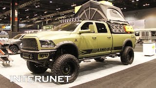 RAM 3500 Custom Lifted Cummins Turbo Diesel Truck with BuiltIn Tent Bed Frame [upl. by Encratia]