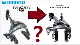 shimano ultegra R6800 vs tiagra 4700 brake comparison review dual pivot calipers upgrade [upl. by Eahsat]