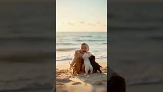 Cute baby and puppys🥰puppielove puppylife 0puppy ytshort trendingreels love [upl. by Fonsie995]