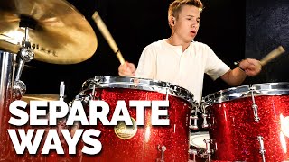 Journey  Separate Ways Worlds Apart Drum Cover age 14 [upl. by Casabonne]