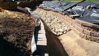 Grading  Retaining Wall  Drainage Ditch by TSP Landscaping [upl. by Anoniw]