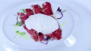 Carpaccio de PRESA IBÉRICA DISCARMONTES con aire de queso de cabra [upl. by Anilorak157]