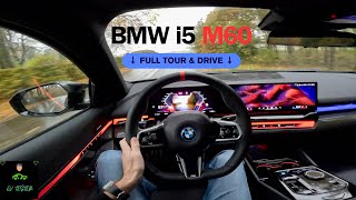 BMW i5 M60  600 HP WITH A SOUNDTRACK  FULL TOUR amp DRIVE  0100 kmh [upl. by Eilyr]