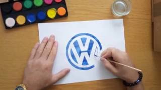 How to draw the Volkswagen logo [upl. by Ahsiekan]