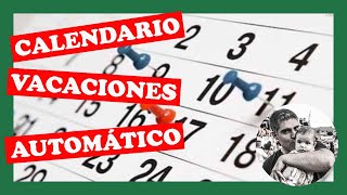 Cómo hacer un CALENDARIO para VACACIONES de forma automática  Curso de Excel Avanzado [upl. by Starlin]