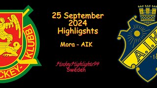 MORA VS AIK  25 SEPTEMBER 2024  HIGHLIGHTS  HOCKEYALLSVENSKAN [upl. by Glynnis167]