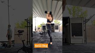 First of 3x6 125kg Dumbbell Clean  Push Press [upl. by Leyla823]