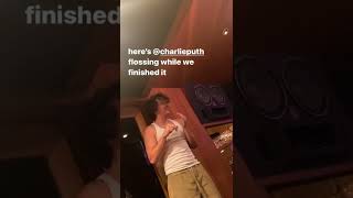 Charlie Puth filmed by Blake Slatkin while flossing they were finishing Tate McRae new song [upl. by Einnaj]