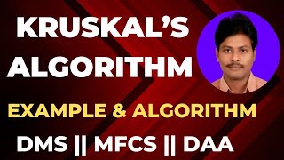 Kruskals Algorithm  Minimum Cost Spanning Tree  Minimum Cost Spanning Tree algorithms [upl. by Cantlon]