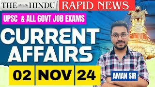 02 November 2024 Current Affairs thehindu currentaffairs dailynews upsc uppsc ssc ssccgl [upl. by Adnilra]