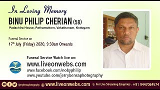 Binu Philip Cherian 58 Padachira House Pathamuttom Vakathanam Kottayam [upl. by Yentnuoc]