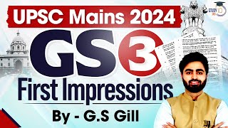 UPSC Mains GS 3 Paper Analysis 2024  1st Impression  UPSC Mains 2024  StudyIQ [upl. by Aseneg634]