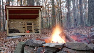 Finished the DIY Firewood Shed at the Cabin [upl. by Vivian]