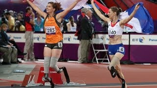 Athletics  Womens 100m  T44 Final  London 2012 Paralympic Games [upl. by Aihtnyc]