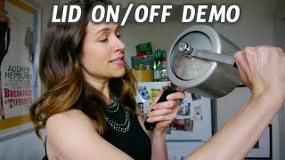 Hawkins Pressure Cooker Quick Lid OnOff Demo [upl. by Antonietta]