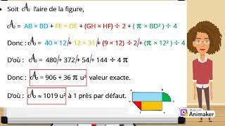 Calcul de laire dune figure complexe cycle 4 [upl. by Homerus]