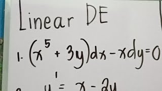 First Order Differential Equations  Linear DE [upl. by Tuneberg]