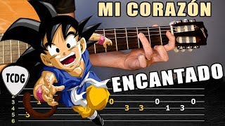 Como tocar la canción de Dragon Ball GT Mi corazón encantado en guitarra acústica  Tablatura TCDG [upl. by Anewor]