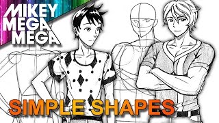 How To Draw MALE ANIME MANGA CHARACTERS From BASIC SHAPES [upl. by Noiek944]