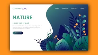 Landing Page Of Website Using HTML And CSS Only  Step By Step Tutorial  Web Design [upl. by Ecarg]