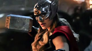 Mighty Thor Jane Foster  All Scenes Powers  Thor Love and Thunder [upl. by Ellesij140]