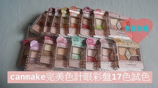 make upCanmake 完美色計眼影盤 17色全試色 [upl. by Rushing]