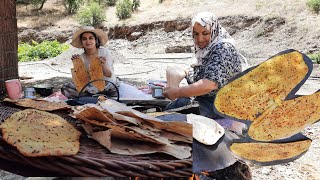 Baking greasy bread for breakfast on campfire [upl. by Chet731]