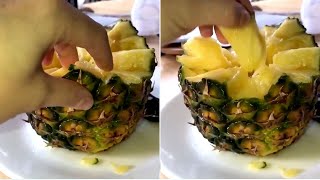 Is this the right way to eat pineapple [upl. by Mlohsihc]