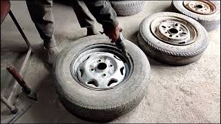 Manual Tyre Mounting shortvideo usedcartyres automobile trending youtube [upl. by Breger]