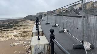 Storm Ciaran strong winds caused rough sea overnight which has caused damage in Hartlepool [upl. by Nauqahs851]